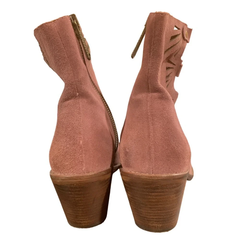 Vera Cruz Suede Cutout Ankle Booties Mauve Boho Western EU 36 US 6